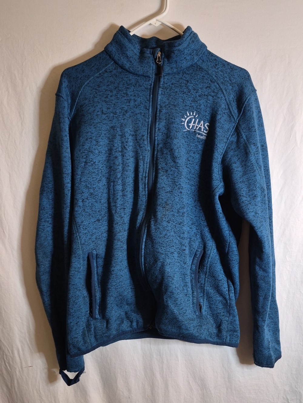Port Authority Blue Heathered Full-Zip Sweater Jacket